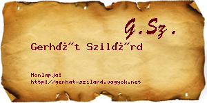Gerhát Szilárd névjegykártya
